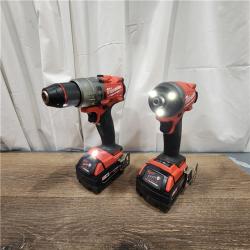 AS-IS Milwaukee M18 FUEL 18V Lithium-Ion Brushless Cordless Hammer Drill and Impact Driver Combo Kit (2-Tool) with 2 Batteries