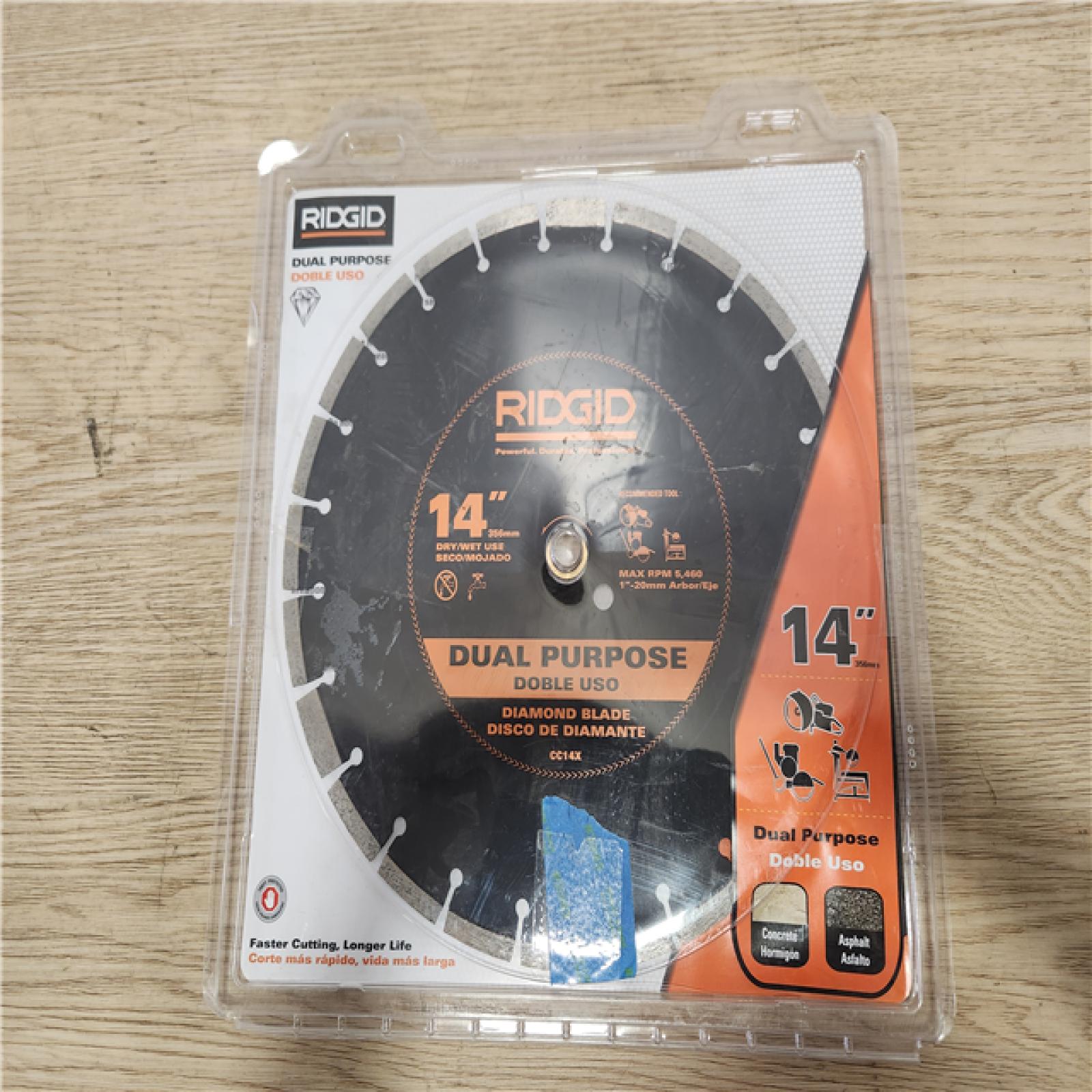 Phoenix Location NEW RIDGID 14 in. Dual-Purpose Walk-Behind Saw Diamond Blade