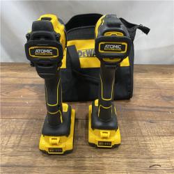 AS IS Dewalt DCK225D2 20V MAX ATOMIC Brushless Compact Lithium-Ion 1/2 in. Cordless Drill Driver and 1/4 in. Impact Driver Combo Kit with 2 Batteries 2 Ah