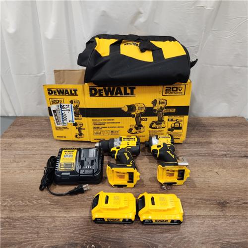 AS-IS 20V MAX XR Cordless Drill/Driver, ATOMIC Impact Driver 2 Tool Combo Kit, (2) 2.0Ah Batteries, Charger, and Bag