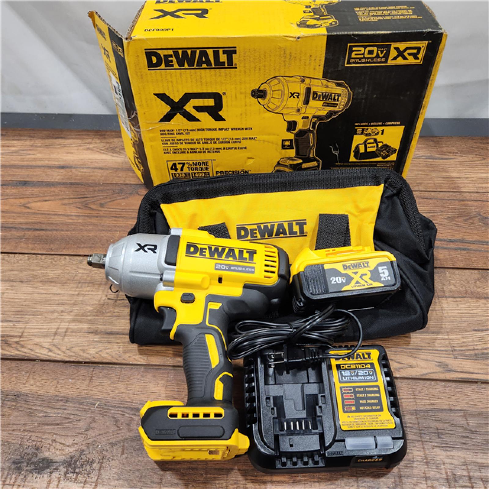 AS-IS DEWALT 20V MAX* XR 1/2  High Torque Impact Wrench with Hog Ring Anvil