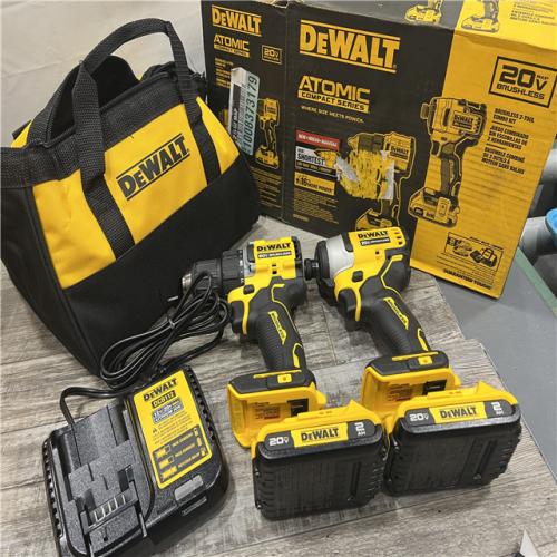 AS-IS DEWALT ATOMIC 20-Volt MAX Lithium-Ion Cordless Combo Kit (2-Tool) with (2) 2.0Ah Batteries, Charger and Bag