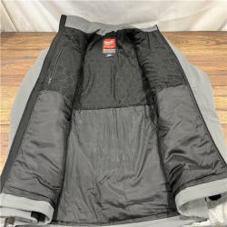 AS IS Men's Large M12 12-Volt Lithium-Ion Cordless Tough Shell Gray Heated Jacket Kit with (1) 3.0 Ah Battery and Charger