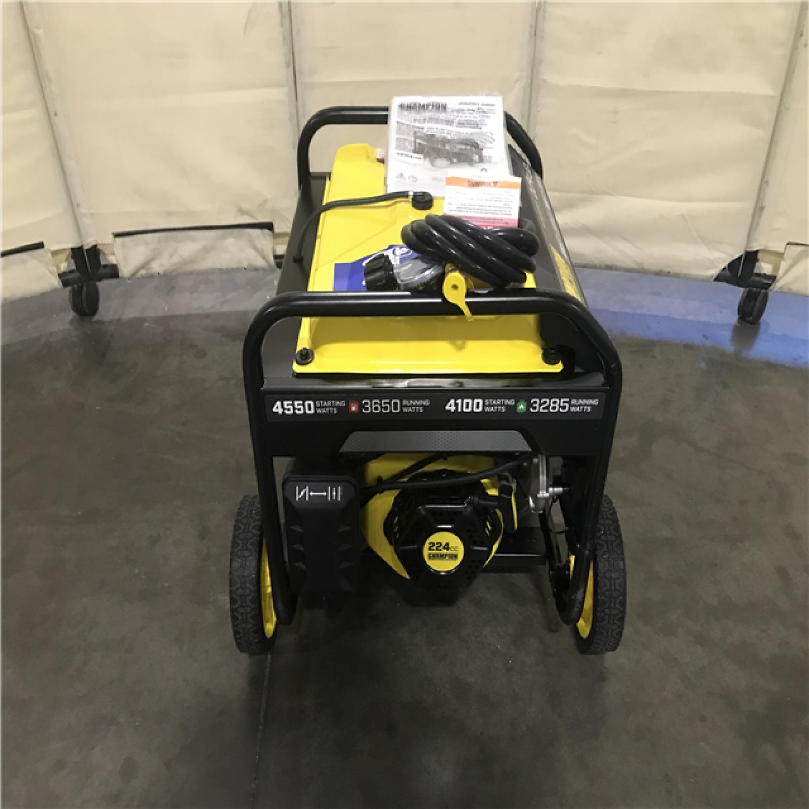 California AS-IS Champion 4550/3650-Watt Electric Start Gas and Propane Dual Fuel Powered RV Ready Portable Generator