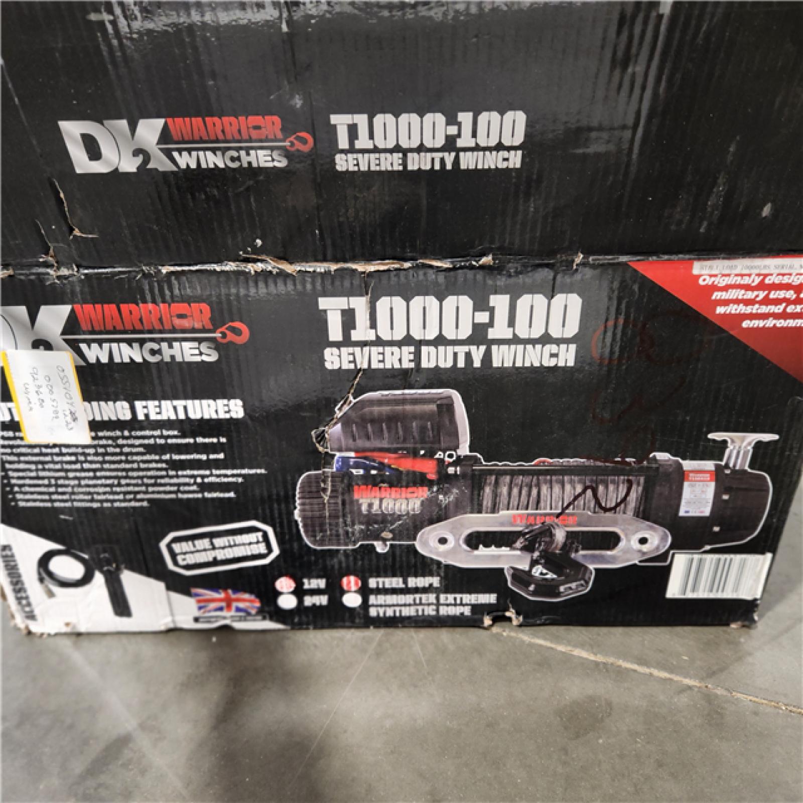 DALLAS LOCATION AS-IS DK2 (Brand Rating: 4.0/5) 10,000 lbs. Capacity Electric Elite Combat Winch with Steel Cable,Appears in New condition