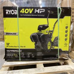 DALLAS LOCATION - RYOBI 40V HP Brushless 18 in. Battery Powered Rear Tine Tiller with (4) 6.0 Ah Batteries and Charger