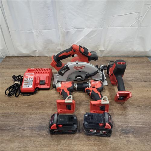 AS-IS M18 18-Volt Lithium-Ion Brushless Cordless Combo Kit (4-Tool) with 2-Batteries, 1-Charger and Tool Bag