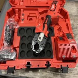 AS-IS MILWAUKEE M18 18-Volt Lithium-Ion Cordless FORCE LOGIC 600 MCM Crimper Kit W/(2) 2.0Ah Batteries, Charger, Hard Case