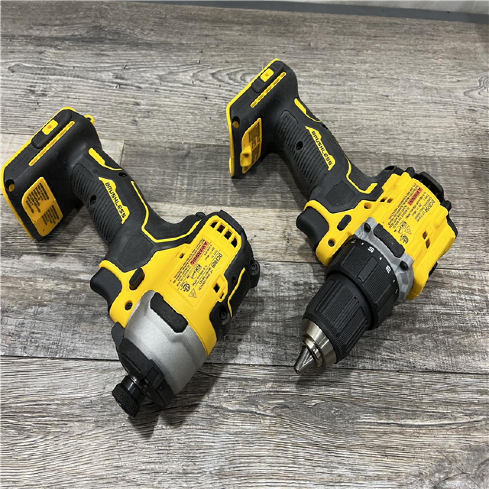 AS-IS Dewalt DCK225D2 20V MAX ATOMIC Brushless Compact Lithium-Ion 1/2 in. Cordless Drill Driver and 1/4 in. Impact Driver Combo Kit with 2 Batteries 2 Ah