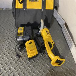 Houston location AS-IS DEWALT 20V MAX Cordless 4.5 in. - 5 in. Grinder, (1) 20V 5.0Ah Battery, and Charger