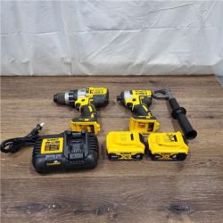 AS-IS DEWALT  20V MAX XR Cordless Brushless Hammer Drill/Impact 2 Tool Combo Kit with (2) 20V 4.0Ah Batteries and Charger