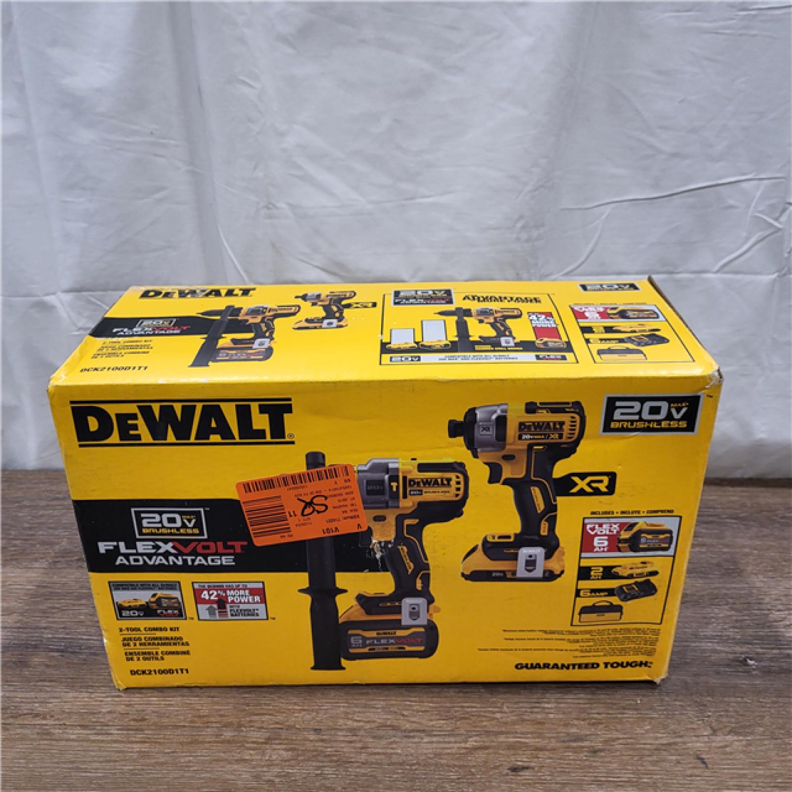 AS-IS DEWALT 20V MAX Cordless Brushless Hammer Drill/Driver 2 Tool Combo Kit with FLEXVOLT ADVANTAGE