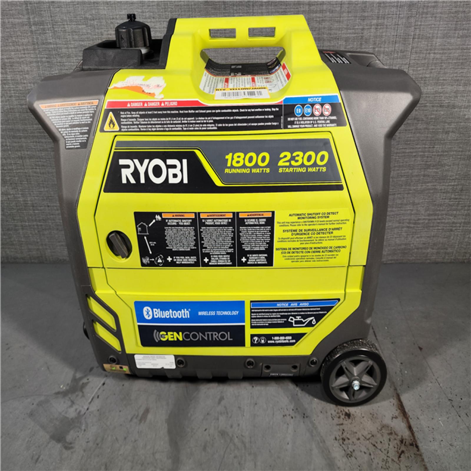 HOUSTON LOCATION - AS-IS RYOBI 2,300-Watt Recoil Start Bluetooth Super Quiet Gasoline Powered Digital Inverter Generator with CO Shutdown Sensor