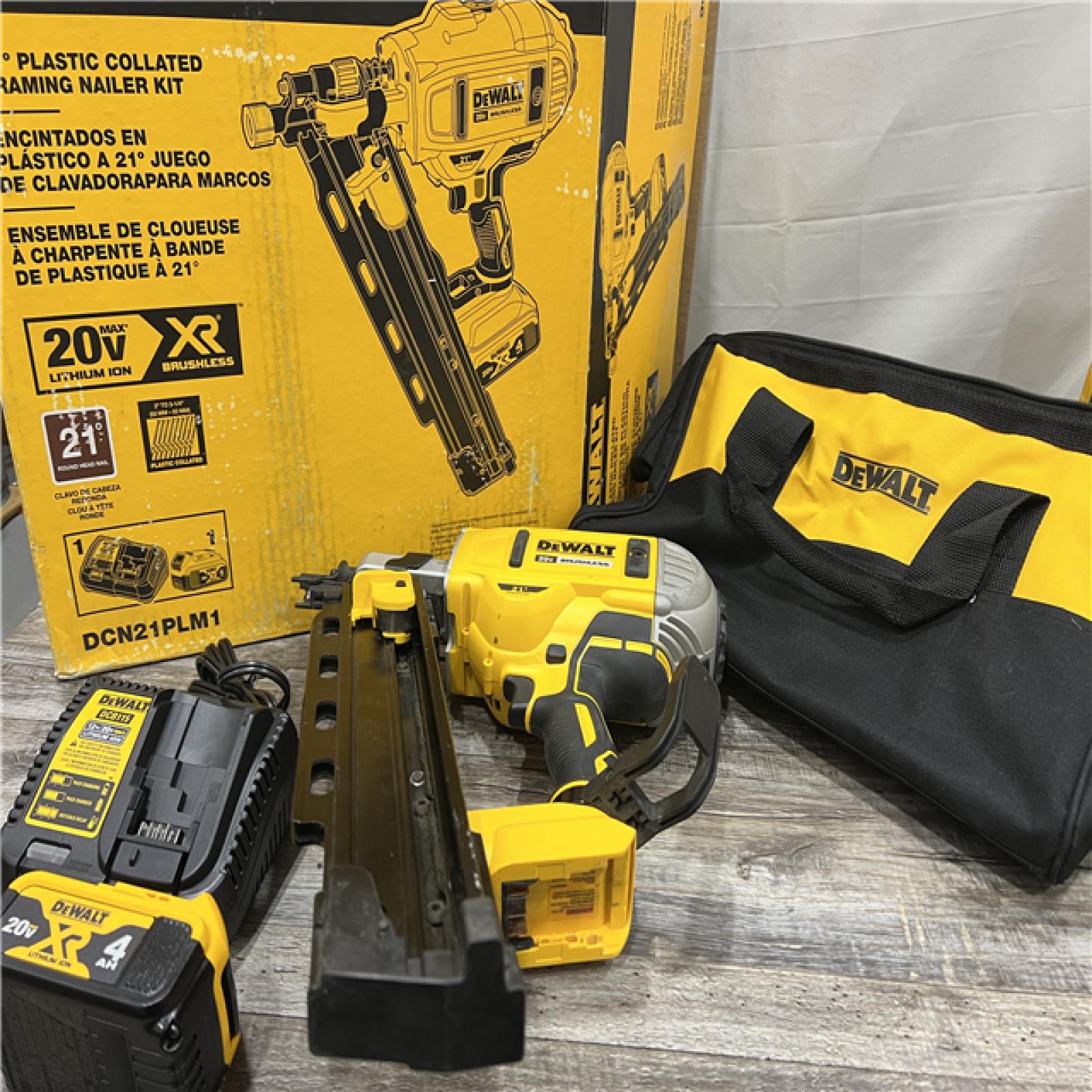 AS-IS DeWalt 20V MAX Collated Cordless Framing Nailer Tool Kit with Rafter Hook