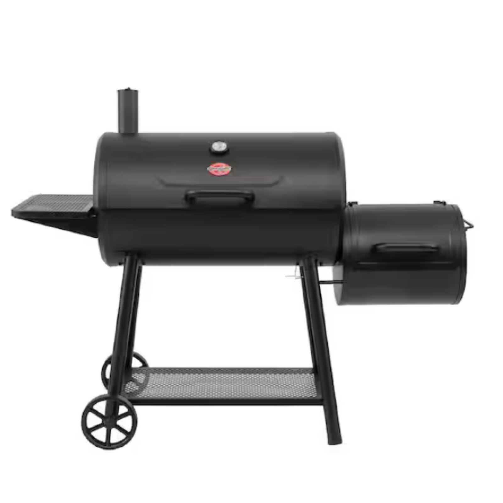 DALLAS LOCATION- Char-Griller Smokin' Champ Charcoal Grill Offset Smoker in Black