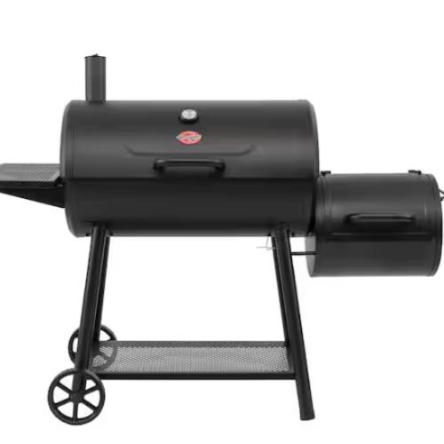 DALLAS LOCATION- Char-Griller Smokin' Champ Charcoal Grill Offset Smoker in Black