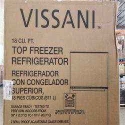 Phoenix Location Vissani 18 cu. ft. Top Freezer Refrigerator in Stainless Steel Look