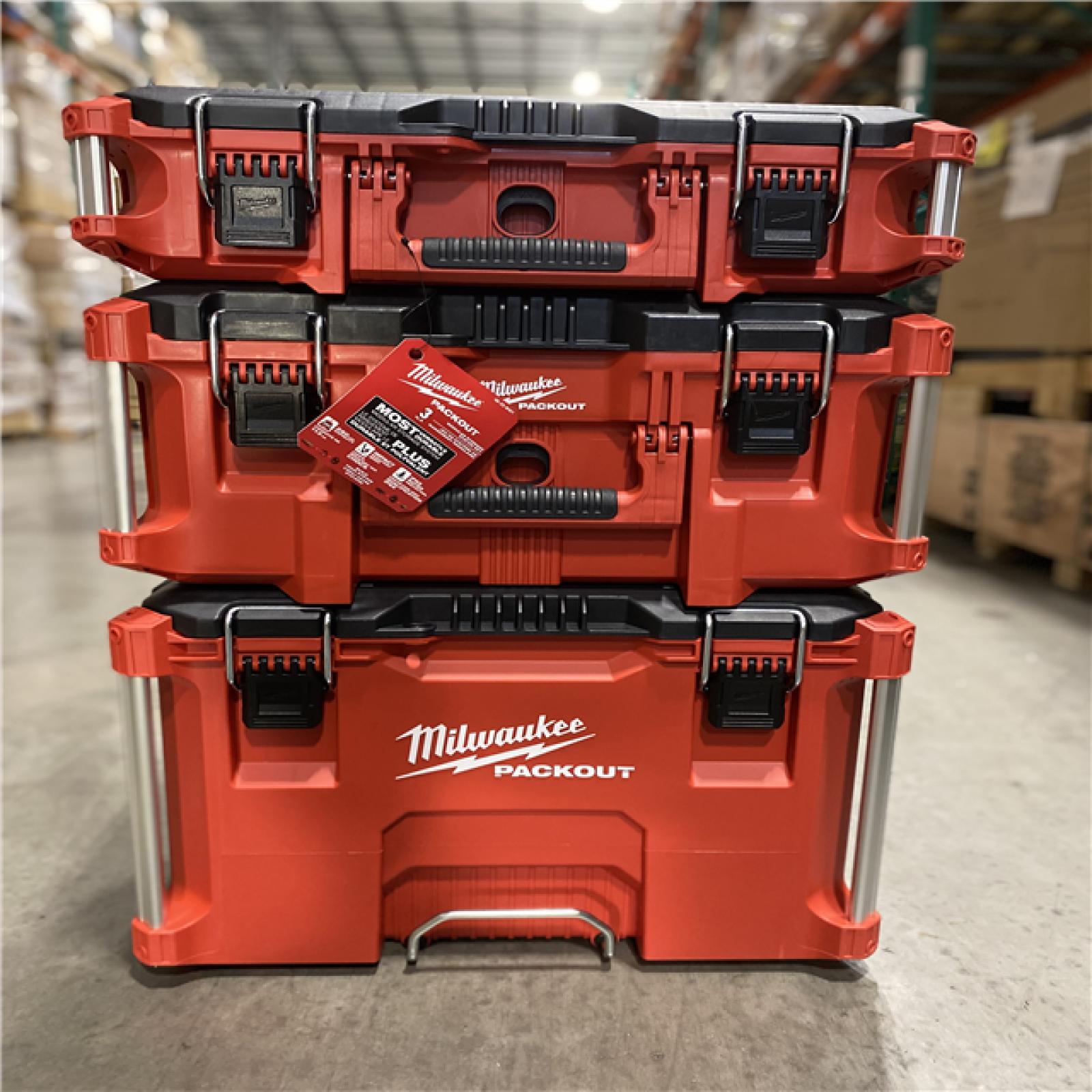 DALLAS LOCATION - Milwaukee PACKOUT 22 in. Rolling Tool Box, 22 in. Large Tool Box and 22 in. Medium Tool Box ProSystem LP Handle