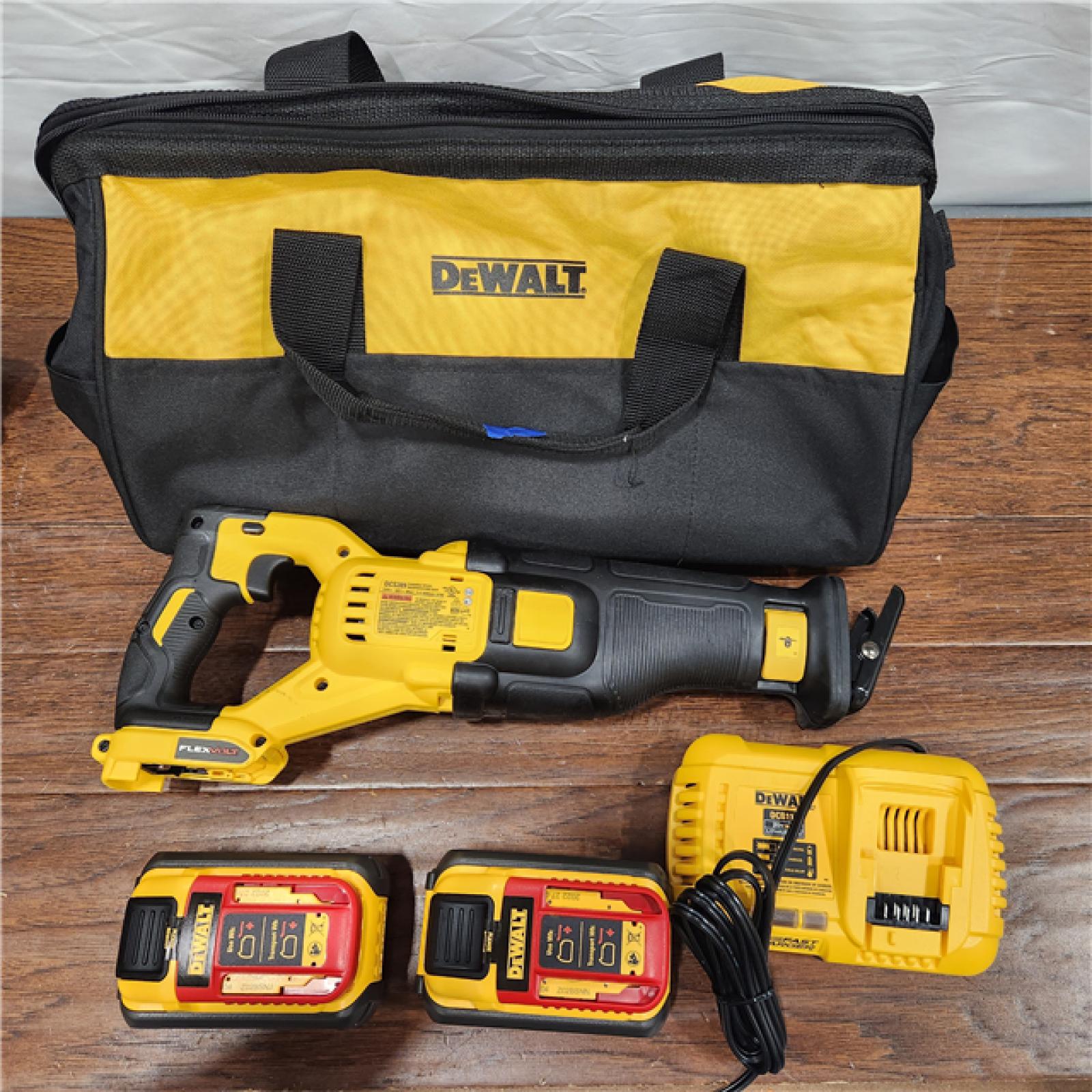 AS-IS DEWALT FLEXVOLT 60-Volt MAX Cordless Brushless Reciprocating Saw with (2) FLEXVOLT 9.0Ah Batteries