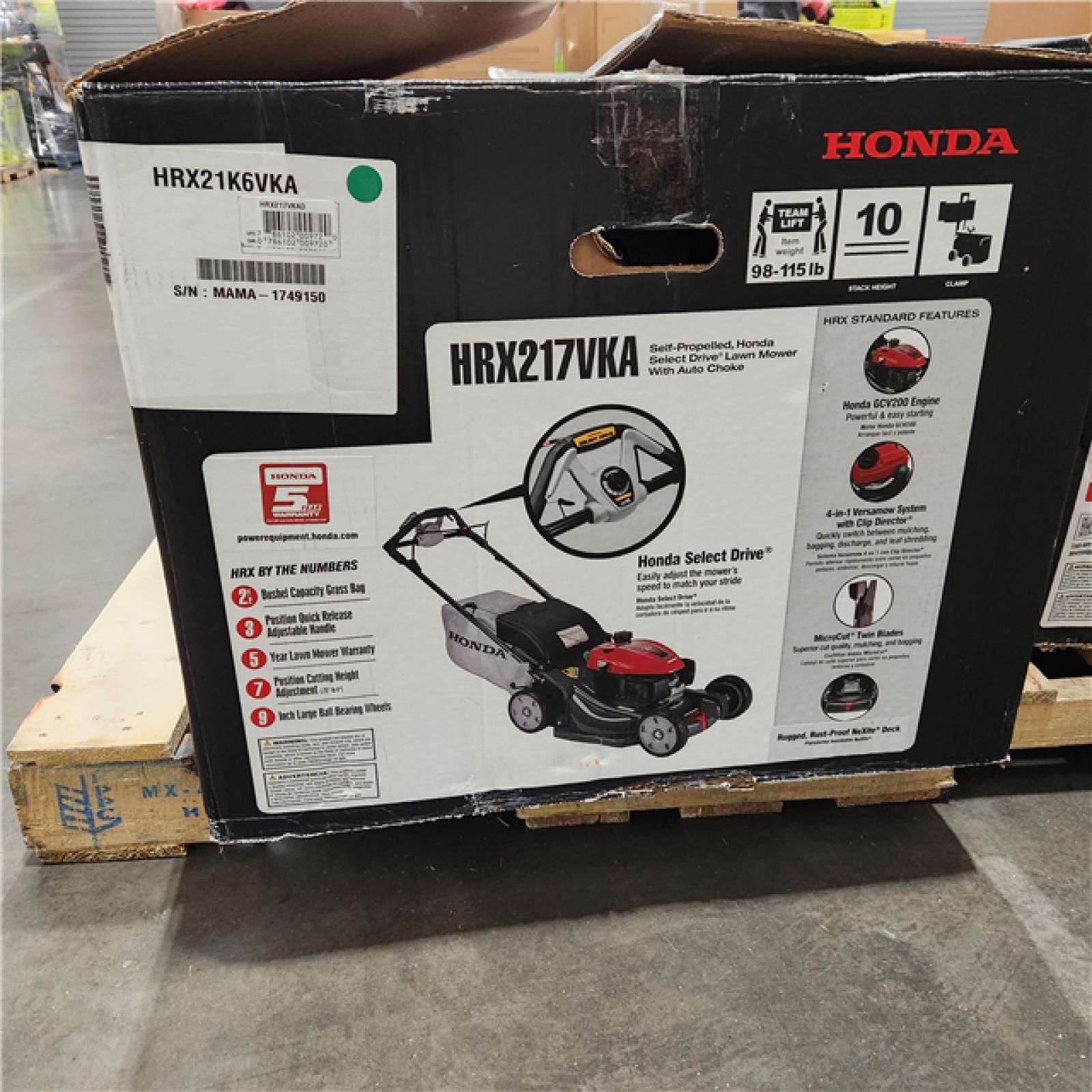 Dallas Location - As-Is Honda HRX217VKA Mower | 21 Walk Behind