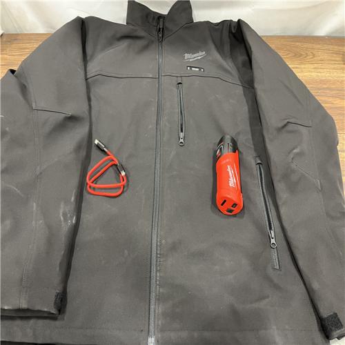 AS IS Men's X-Large M12 12-Volt Lithium-Ion Cordless Tough Shell Black Heated Jacket with (1) 3.0 Ah Battery and Charger