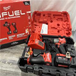 AS-IS MILWAUKEE M18 FUEL 18V Lithium-Ion Brushless Cordless Hammer Drill and Impact Driver Combo Kit (2-Tool) with 2 Batteries