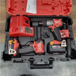 AS-IS Milwaukee M18 FUEL 18V Lithium-Ion Brushless Cordless Hammer Drill and Impact Driver Combo Kit (2-Tool) with 2 Batteries