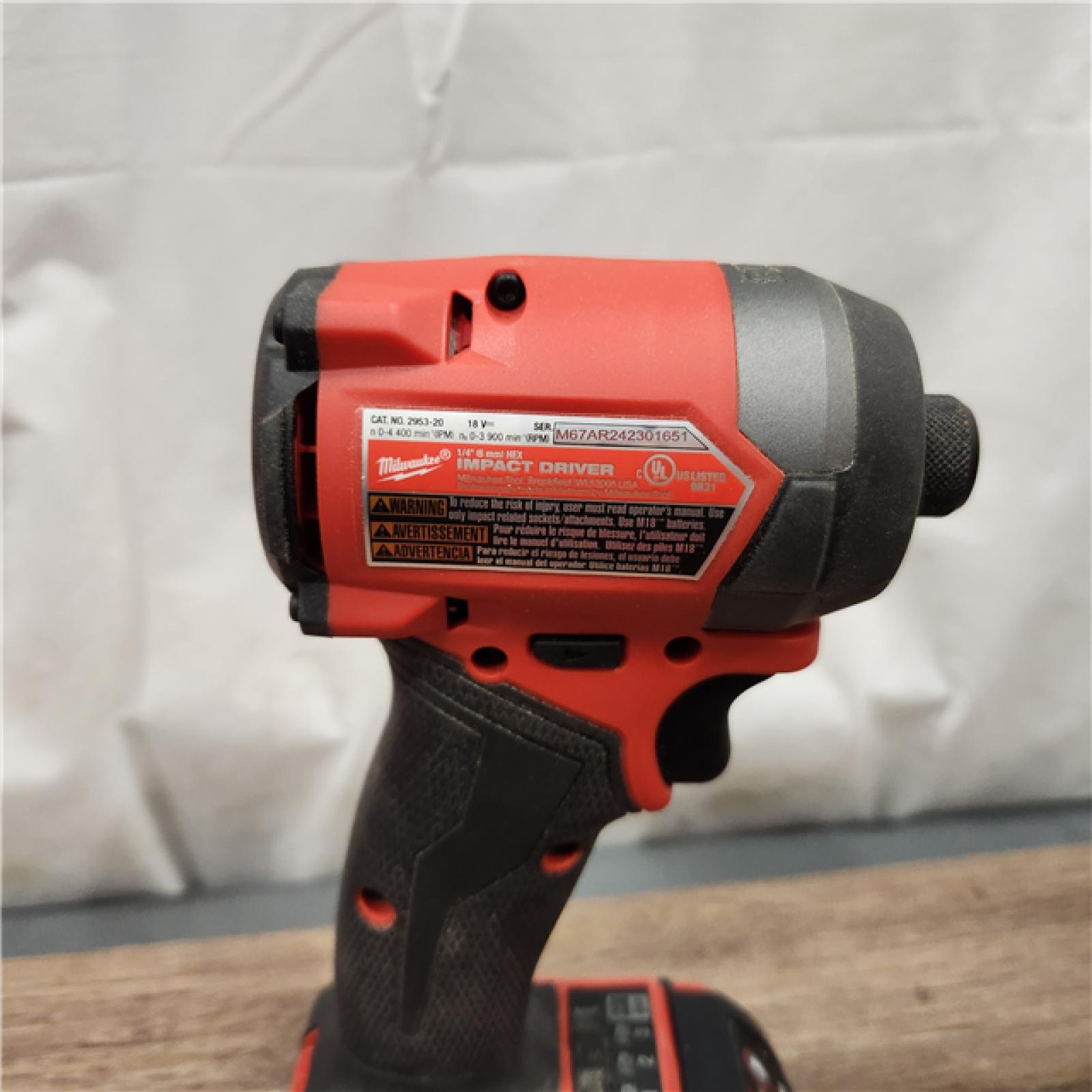 AS-IS Milwaukee M18 FUEL 18V Lithium-Ion Brushless Cordless Hammer Drill and Impact Driver Combo Kit (2-Tool) with 2 Batteries