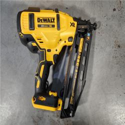 HOUSTON LOCATION - AS-IS DEWALT 20V MAX XR Lithium-Ion Electric Cordless 16-Gauge Angled Finishing Nailer (Tool Only)