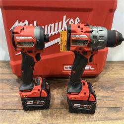 AS IS Milwaukee M18 FUEL 18V Lithium-Ion Brushless Cordless Hammer Drill and Impact Driver Combo Kit (2-Tool) with 2 Batteries