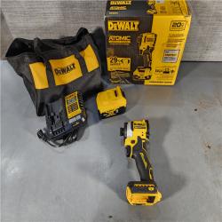 HOUSTON LOCATION - AS-IS (APPEARS LIKE NEW) DEWALT ATOMIC 20V MAX Lithium-Ion Cordless 1/4 in. Brushless Impact Driver Kit, 5 Ah Battery, Charger, and Bag