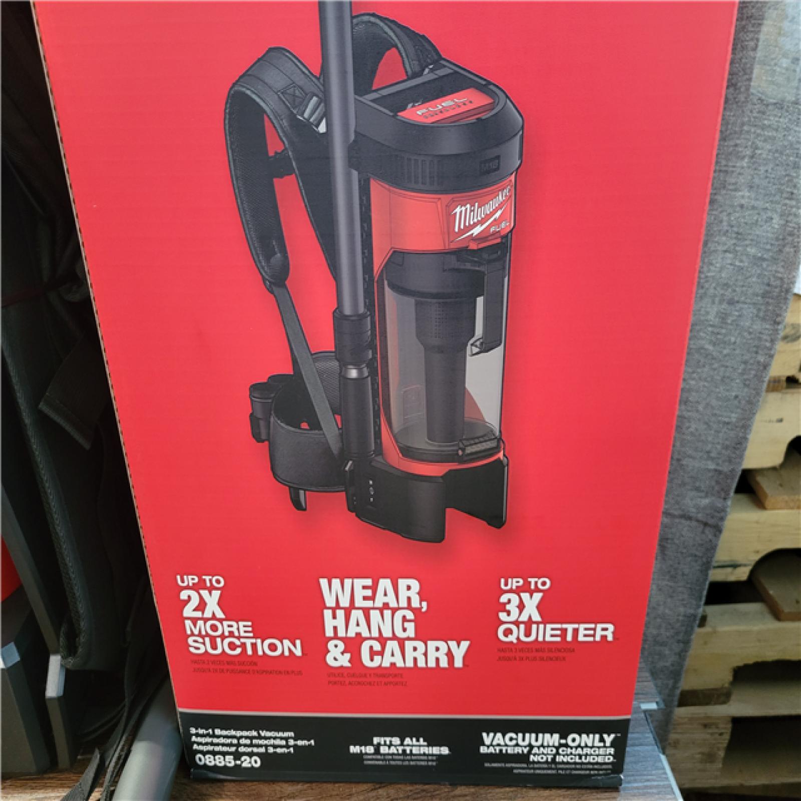 CALIFORNIA NEW MILWAUKEE M18 3-IN-1 BACKPACK VACUUM(BATTERY AND CHARGER NOT INCLUDED)