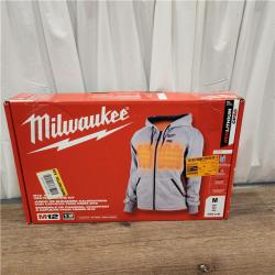 AS-IS Milwaukee Women's Medium M12 12-Volt Lithium-Ion Cordless Gray Heated Jacket Hoodie Kit