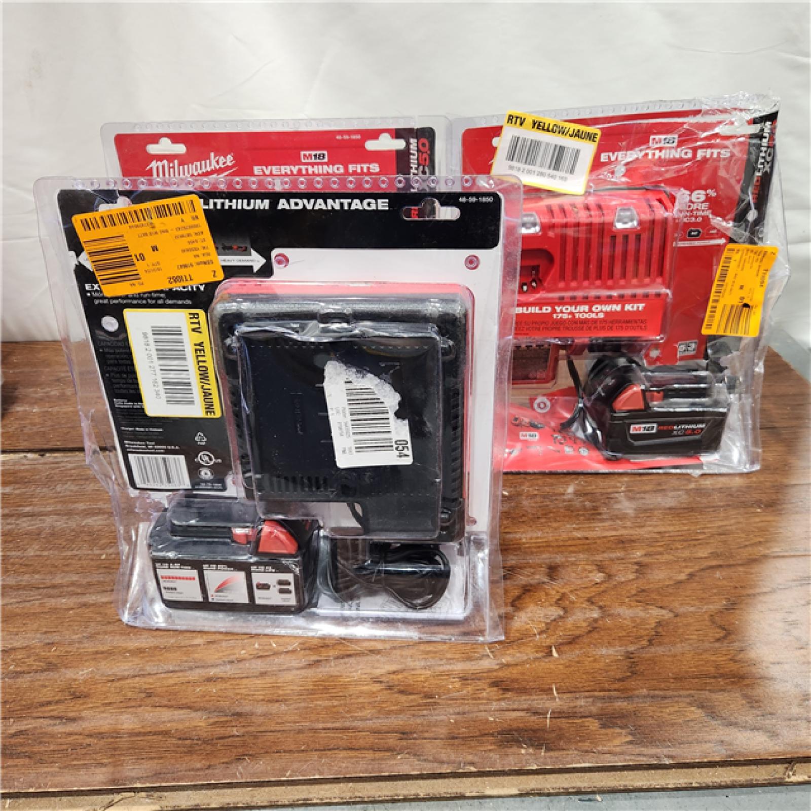 AS-IS Milwaukee M18 18-Volt Lithium-Ion XC Battery Starter Kit (3PACK)