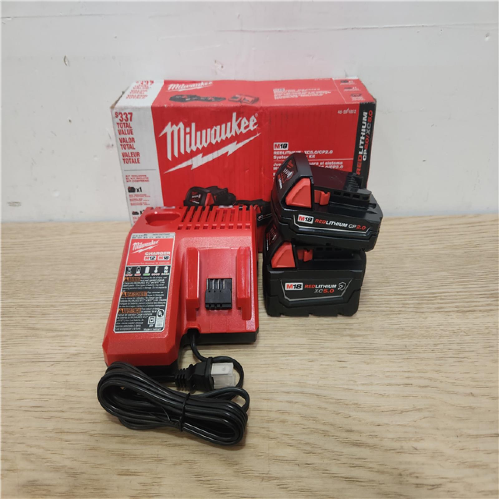 Phoenix Location Milwaukee M18 18-Volt Lithium-Ion Starter Kit with One 5.0 Ah and One 2.0 Ah Battery and Charger