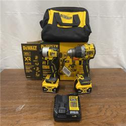 AS-IS DEWALT 20V MAX XR Hammer Drill and ATOMIC Impact Driver 2 Tool Cordless Combo Kit with (2) 4.0Ah Batteries, Charger, and Bag