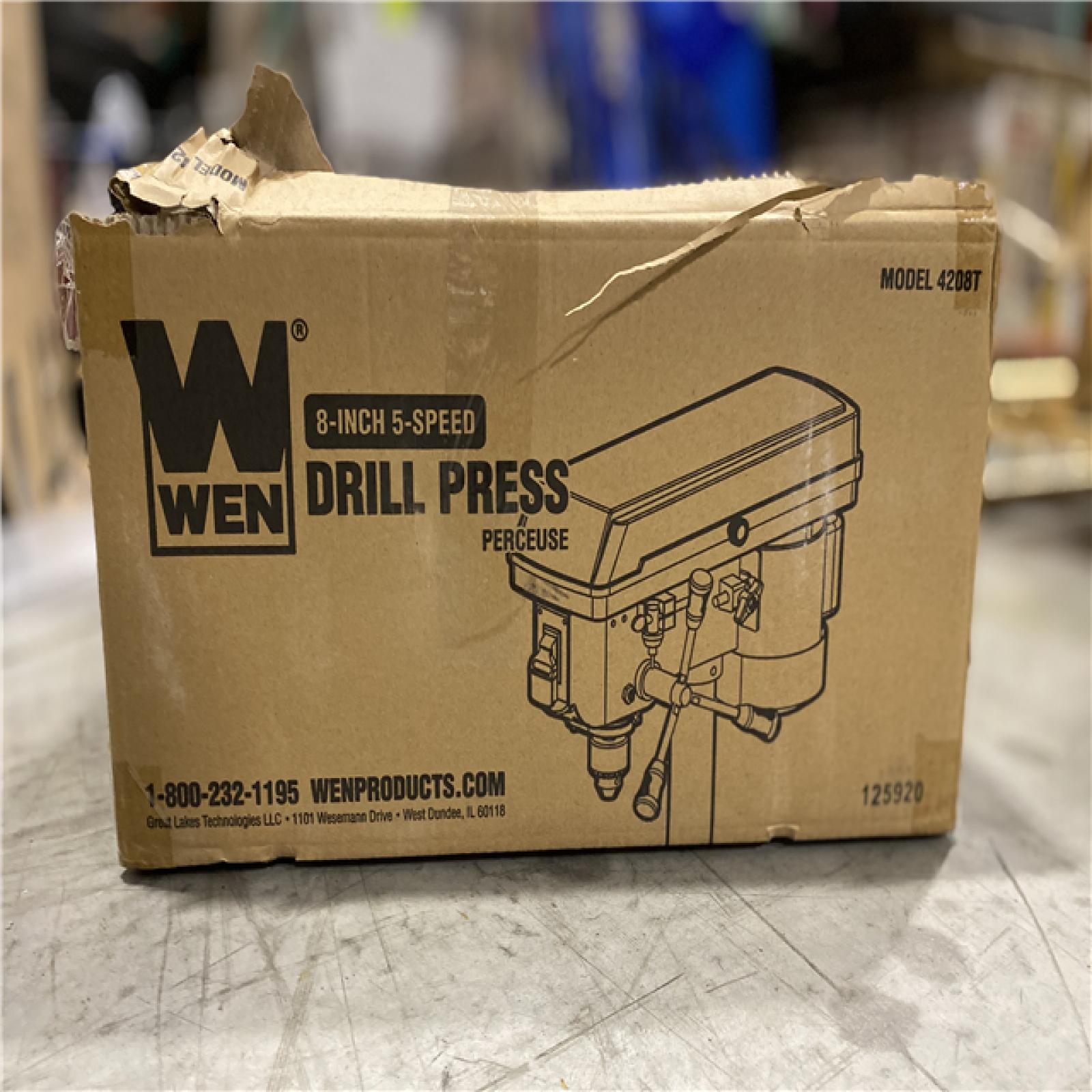 NEW! - WEN 2.3-Amp 8 in. 5-Speed Cast Iron Benchtop Drill Press with 1/2 in. Chuck Capacity