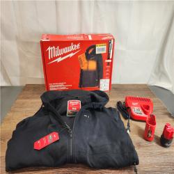 AS-IS Milwaukee Men's Large M12 12-Volt Lithium-Ion Cordless Black Heated Jacket Hoodie Kit