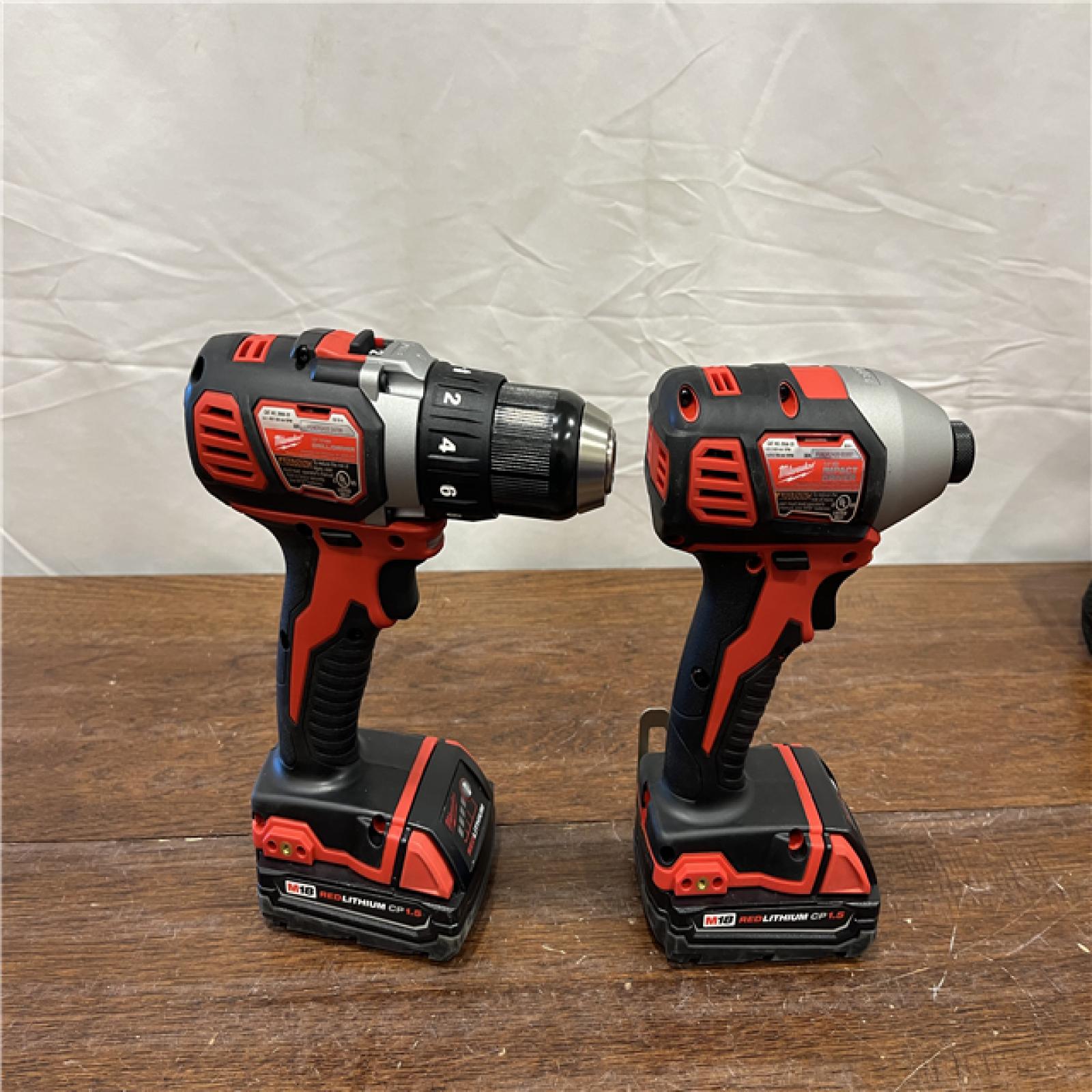 AS-IS Milwaukee M18 18V Cordless Brushed 2 Tool Drill/Driver and Impact Driver Kit