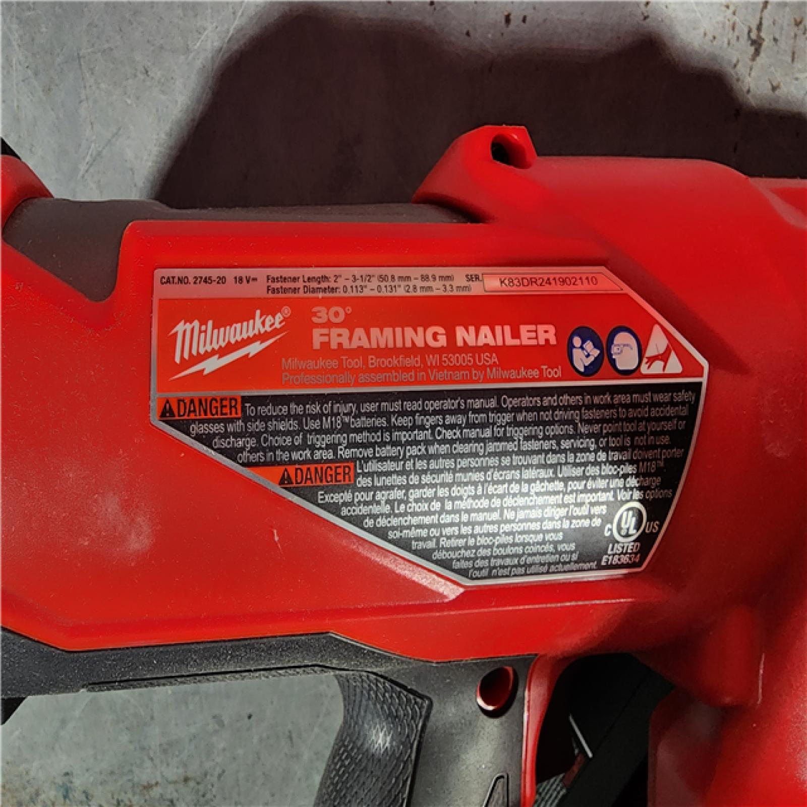 HOUSTON LOCATION - AS-IS M18 FUEL 3-1/2 in. 18-Volt 30-Degree Lithium-Ion Brushless Cordless Framing Nailer (Tool-Only)