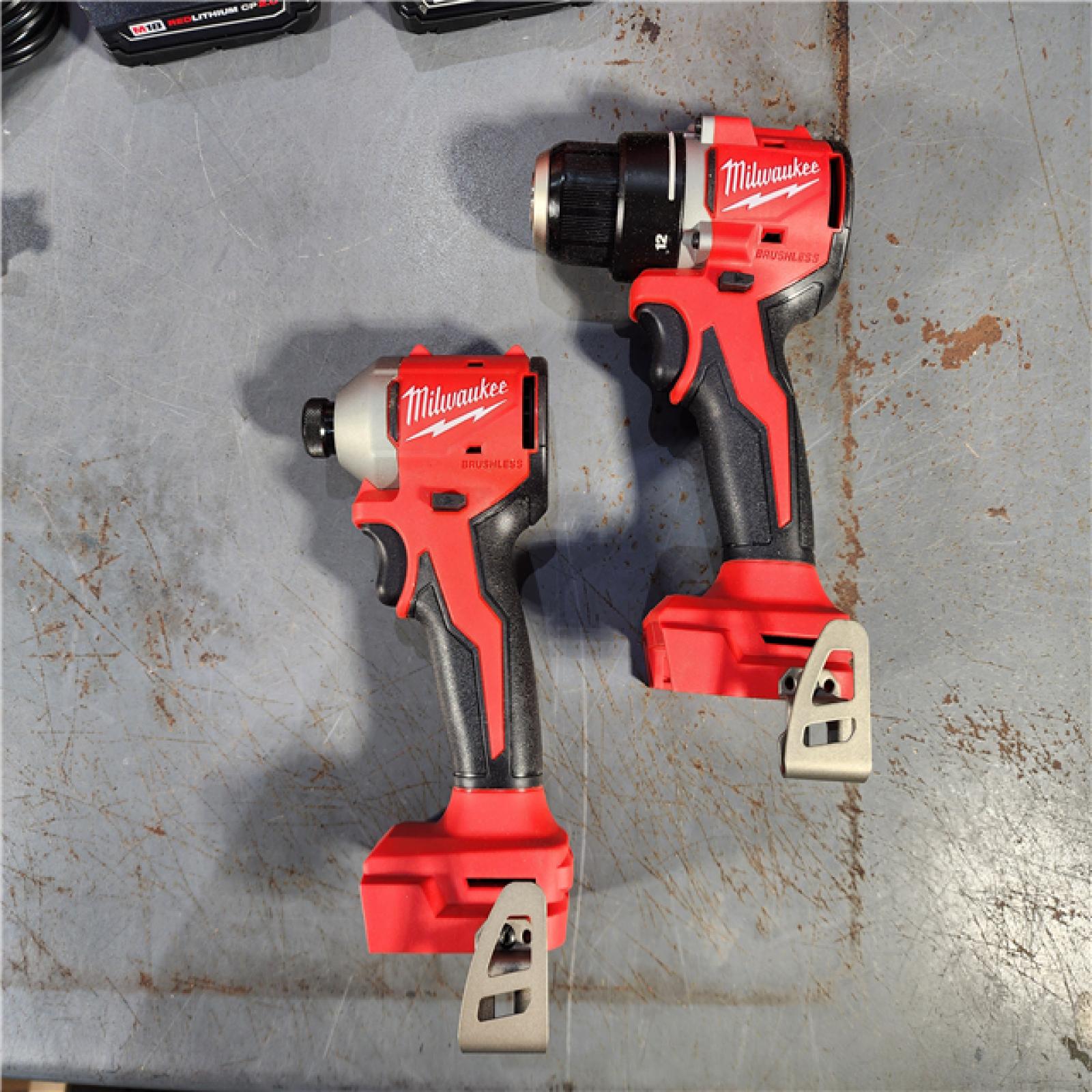 HOUSTON LOCATION - AS-IS (APPEARS LIKE NEW) Milwaukee M18 Compact Brushless 2-Tool Combo Kit