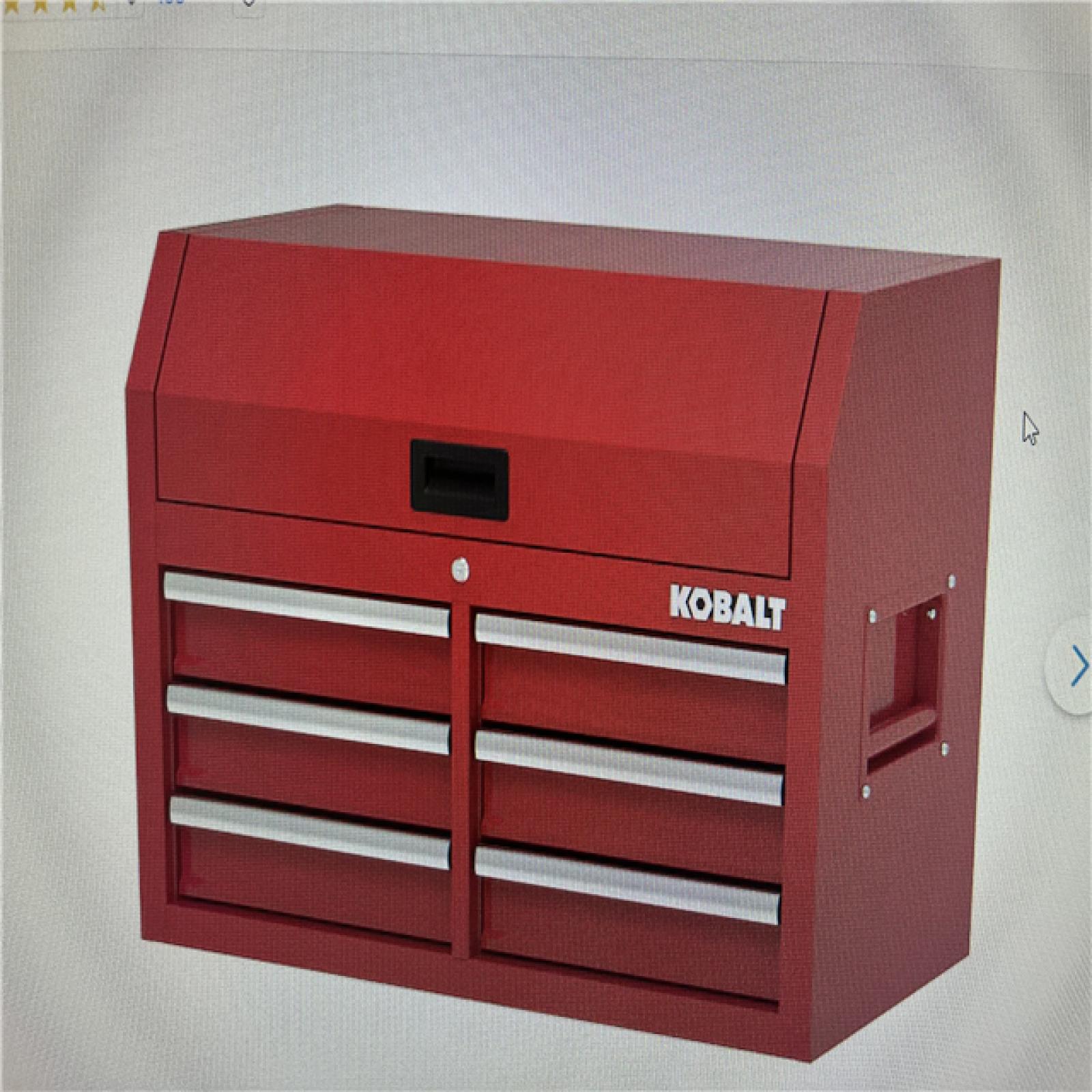 DALLAS LOCATION - NEW! Kobalt 36-in W x 18-in H 6-Drawer Steel Tool Chest (Red) PALLET- (6 UNITS)