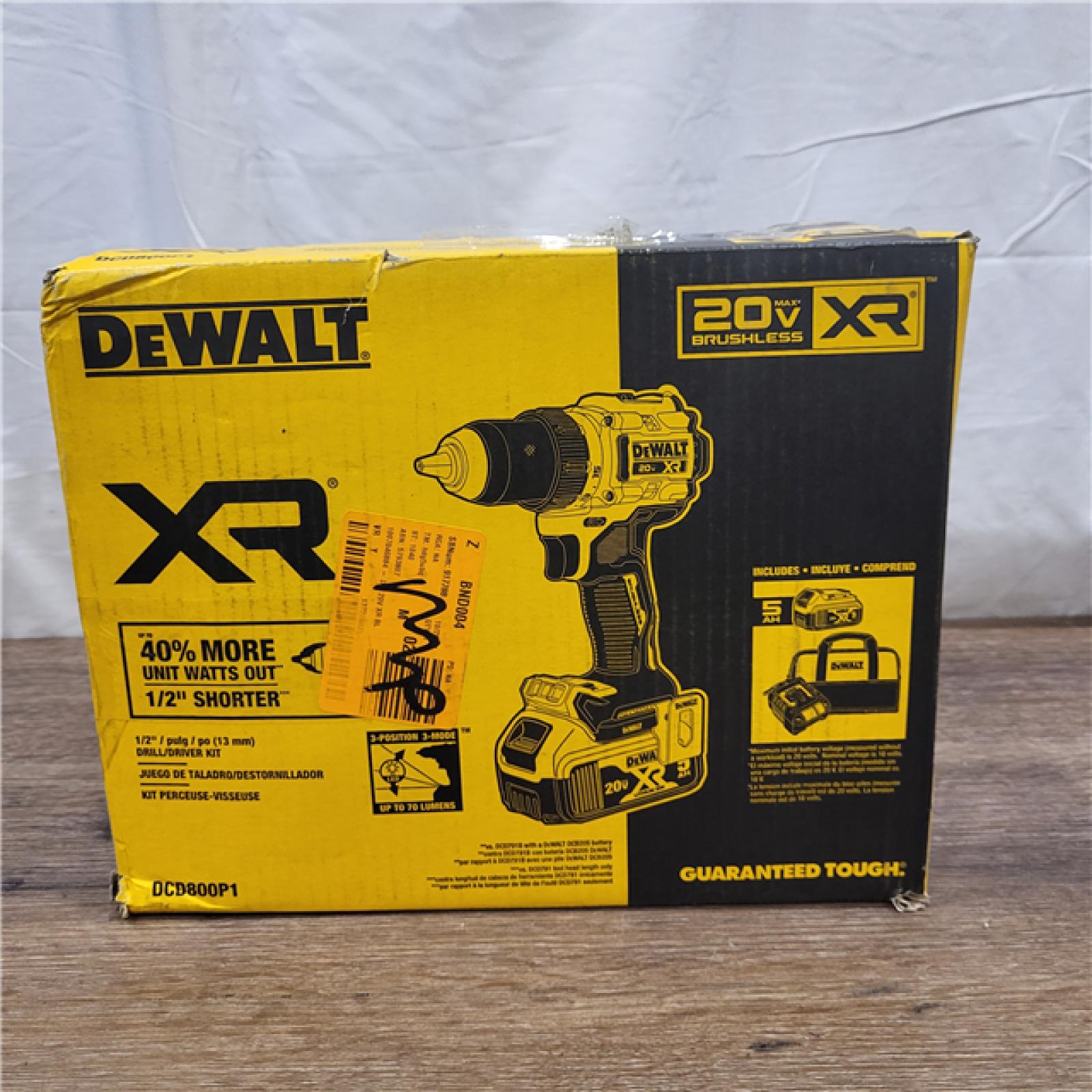 AS-IS DEWALT 20V MAX XR Brushless Cordless 1/2 Drill/Driver Kit