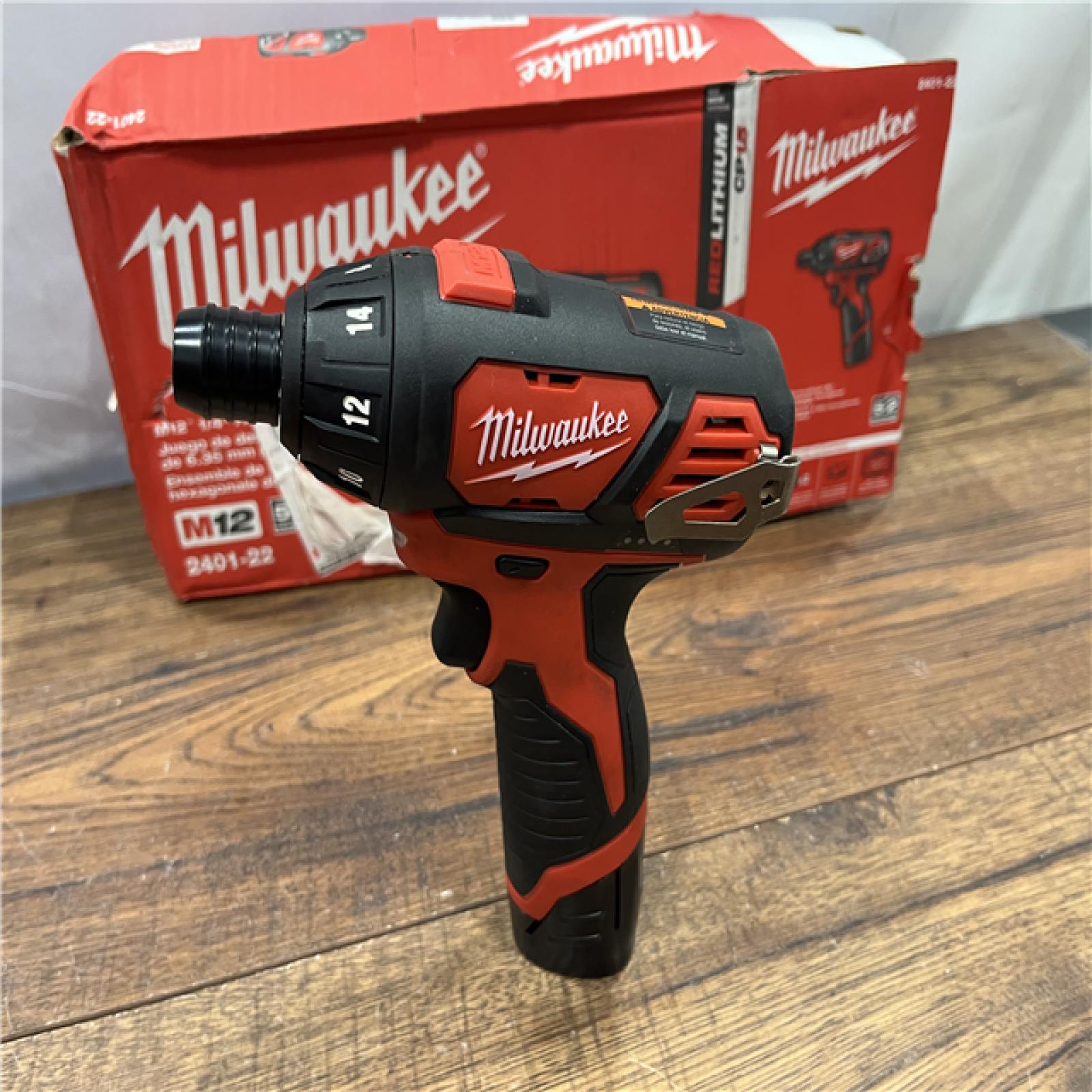 AS-IS Milwaukee 2401-22 - M12 12V Cordless Screwdriver Kit