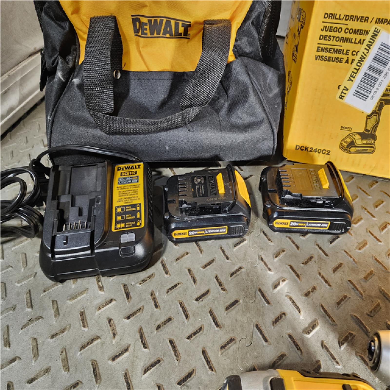 HOUSTON LOCATION - AS-IS (APPEARS LIKE NEW) DEWALT 20V MAX Cordless Drill Driver/Impact Driver Combo Kit 1.3 Ah Lithium Ion