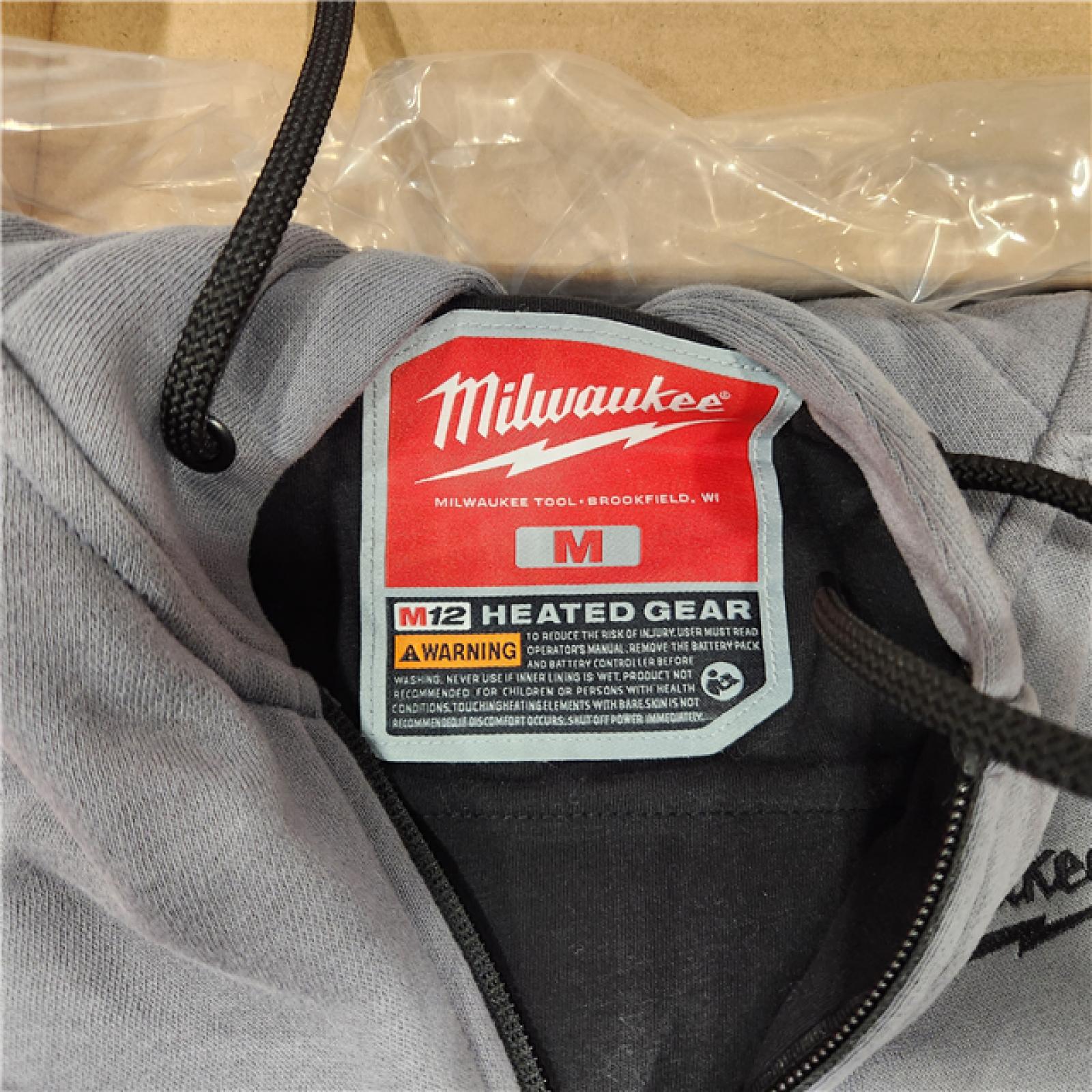 AS-IS Milwaukee Men's Medium M12 12-Volt Lithium-Ion Cordless Black Heated Jacket Hoodie (Jacket and Charger/Power Source Only)