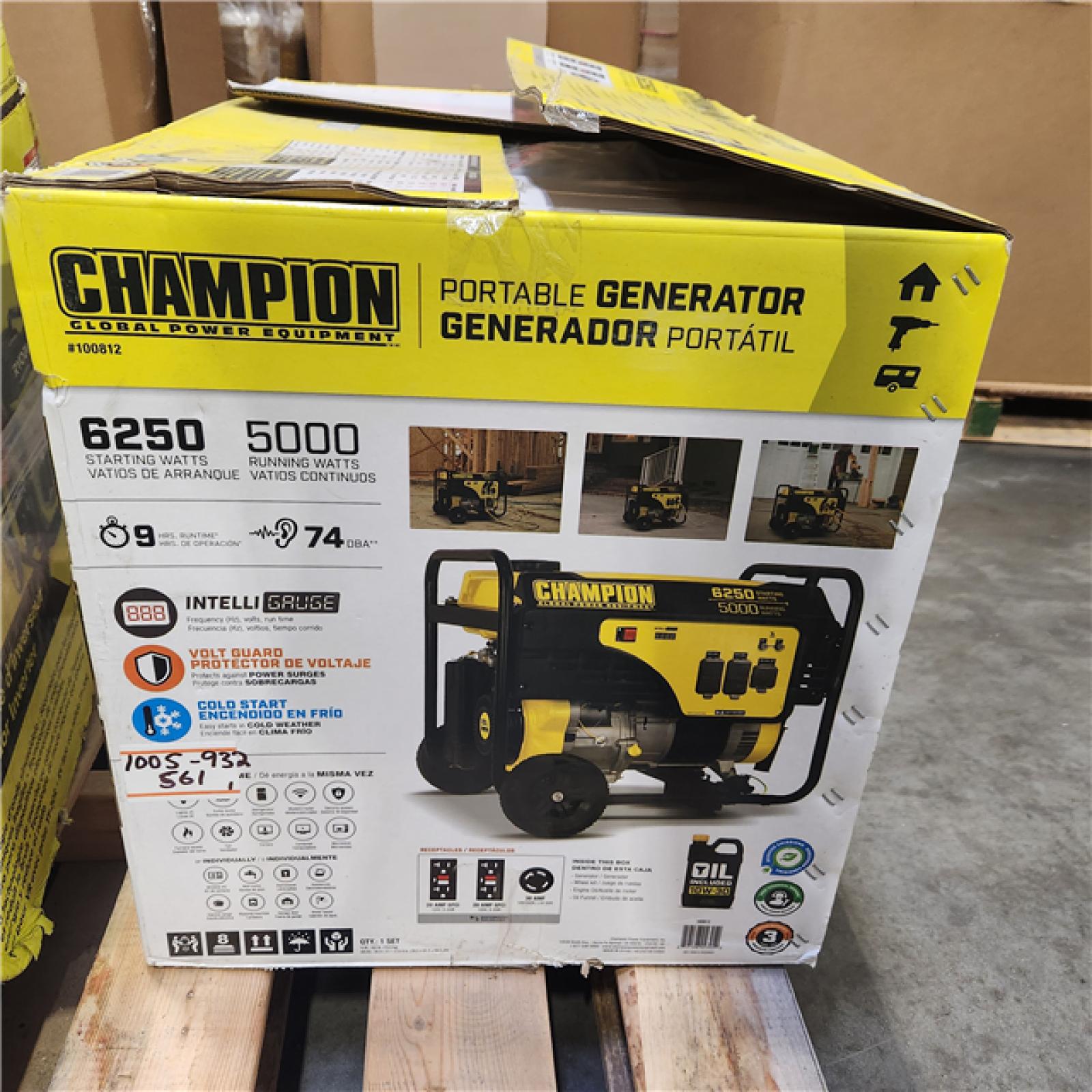 Dallas Location - As-Is Champion Power Equipment 6250-Watt/5000-Watt Gasoline Portable Generator