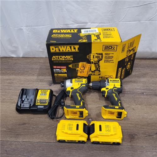 AS-IS DEWALT ATOMIC 20-Volt MAX Lithium-Ion Cordless Combo Kit (2-Tool) with (2) 2.0Ah Batteries, Charger and Bag