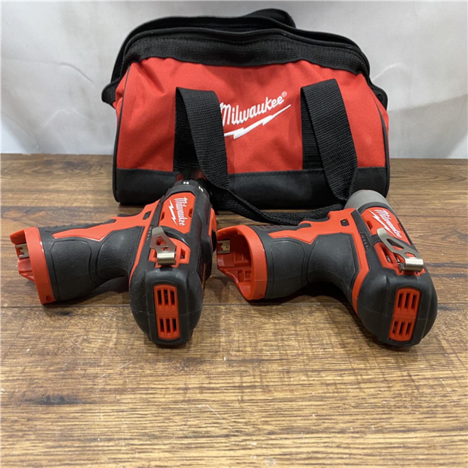 AS IS M12 12V Lithium-Ion Cordless Drill Driver/Impact Driver Combo Kit with Two 1.5Ah Batteries, Charger and Bag (2-Tool)