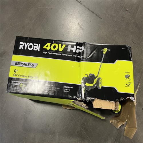 AS-IS RYOBI - 40V HP Brushless 9 in. Cordless Edger with 4.0 Ah Battery and Charger - RY40760VNM